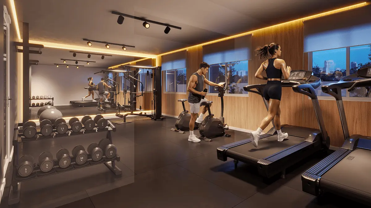 Espaço fitness equipado