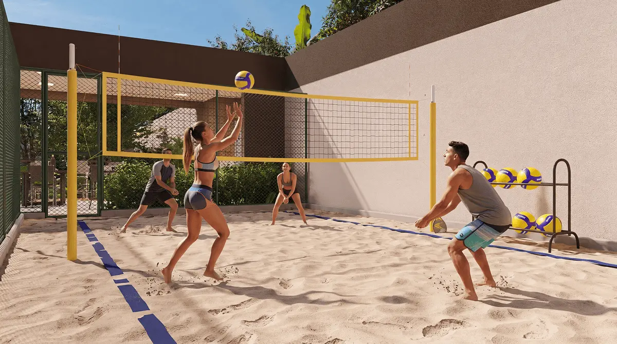 Quadra recreativa de areia